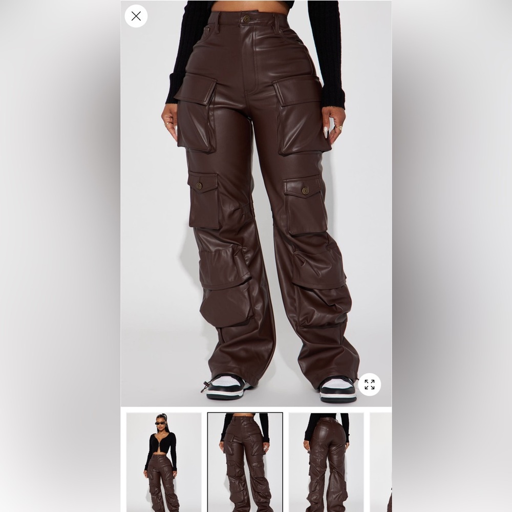Fashion Nova Brown Straight Leg Pants
